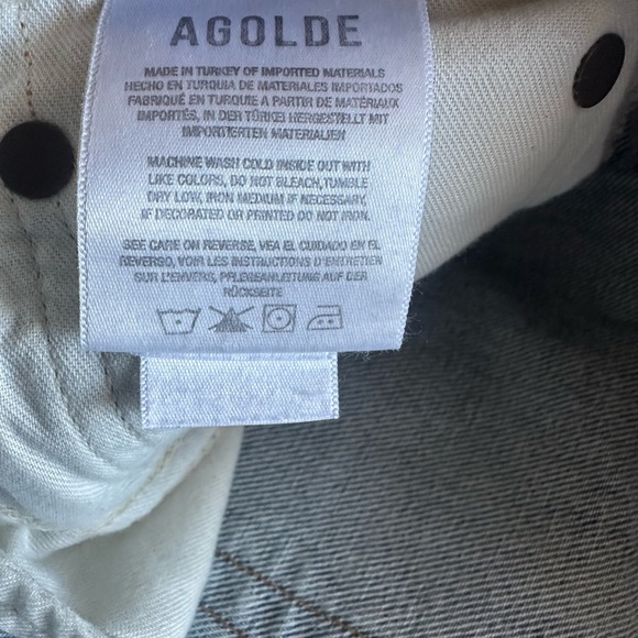 Agolde Women's Light Blue Distressed Parker Shorts size 28 - Picture 5 of 9